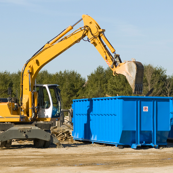 what size residential dumpster rentals are available in Etta